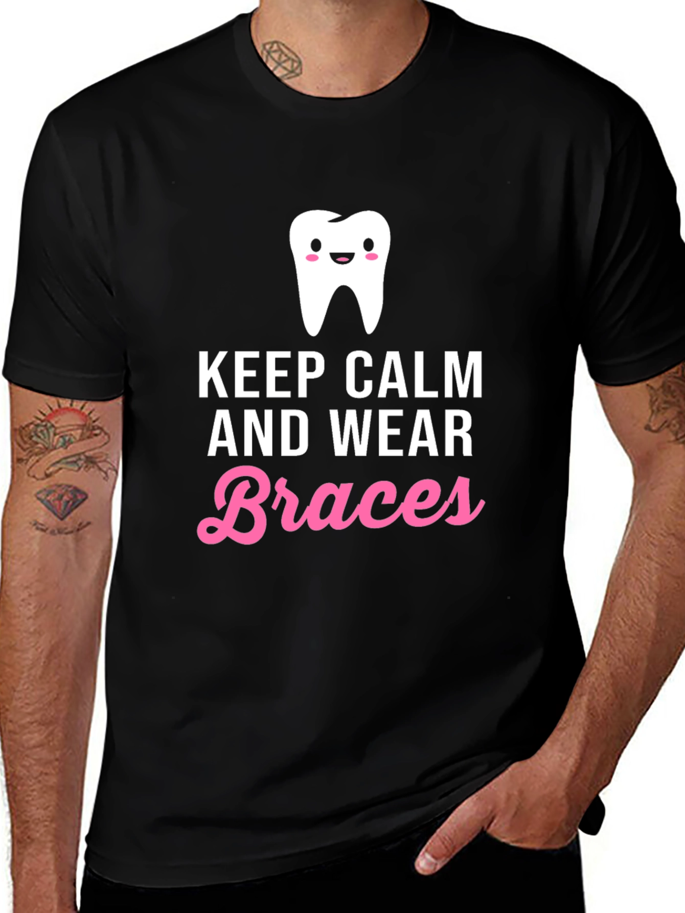 Variant 4 of Keep Calm and Wear Braces Graphic Tee
