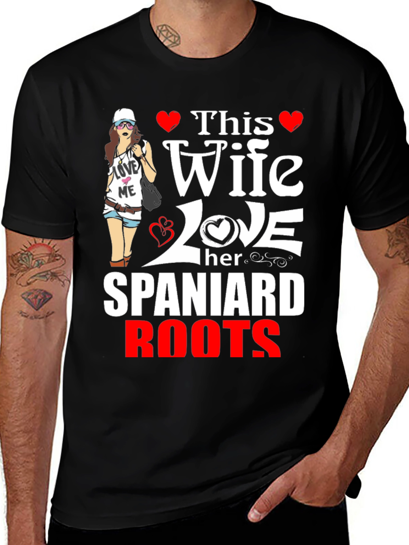 This Wife Loves Her Spaniard Roots Graphic T-Shirt