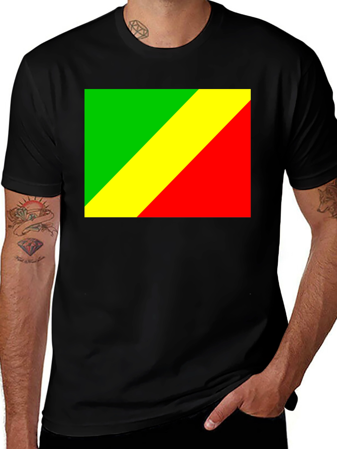 Republic of the Congo Flag T-Shirt - Black
