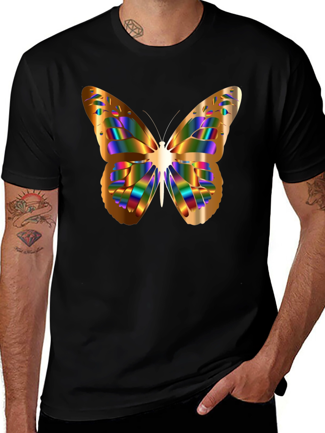 Variant 15 of Butterfly Graphic Print Black T-Shirt