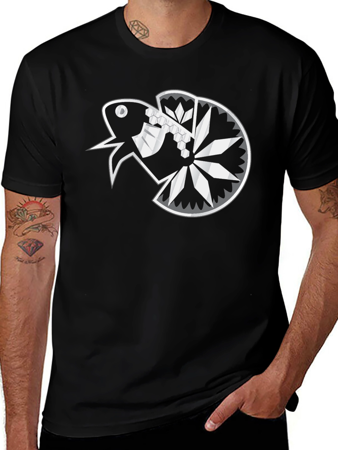 Geometric Fish Graphic T-Shirt
