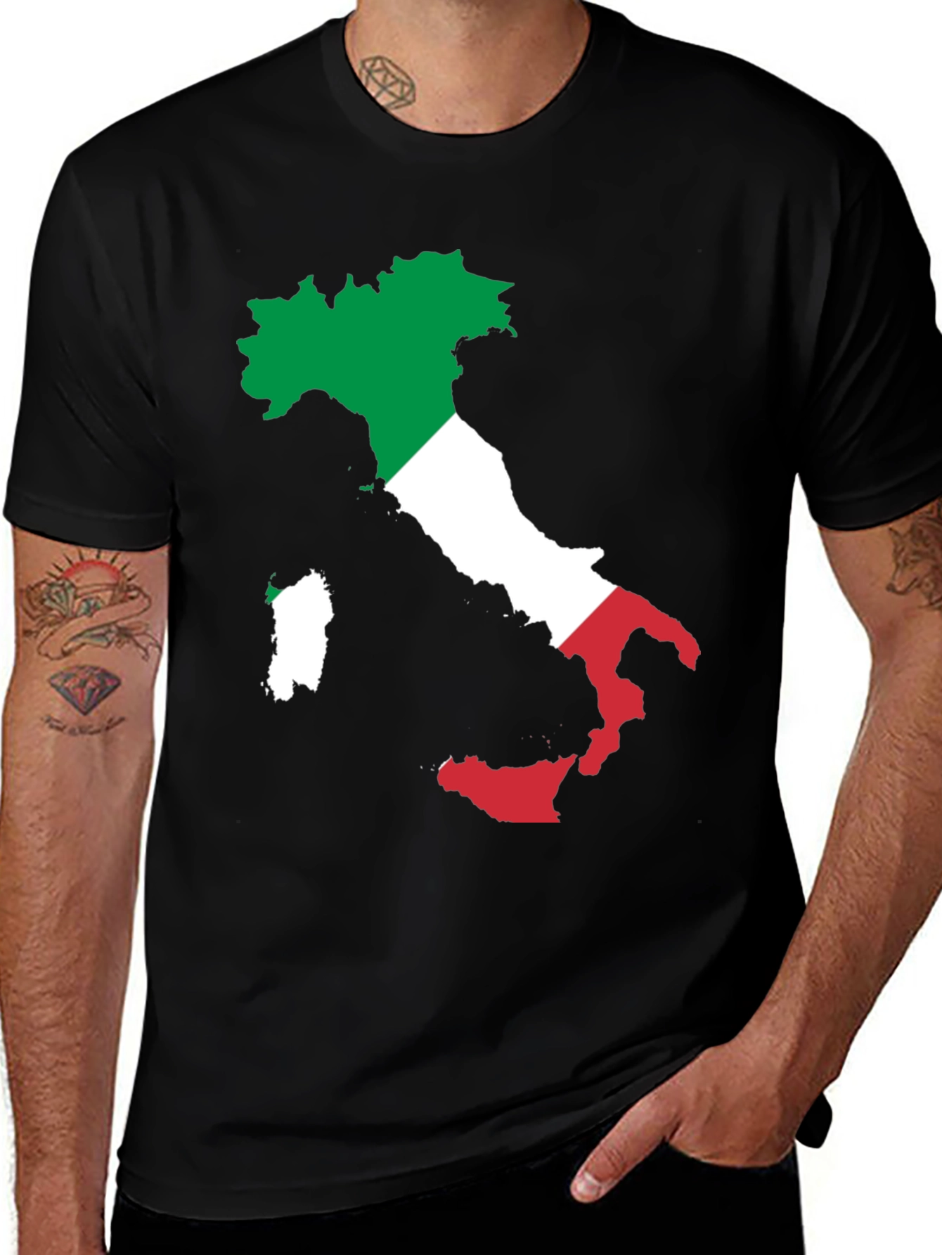 Italian Flag Map T-Shirt - Show Your Pride!