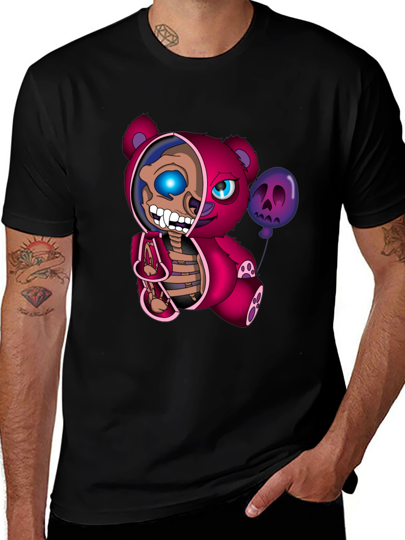 Variant 10 of Creepy Cute Skeleton Teddy Bear Graphic T-Shirt