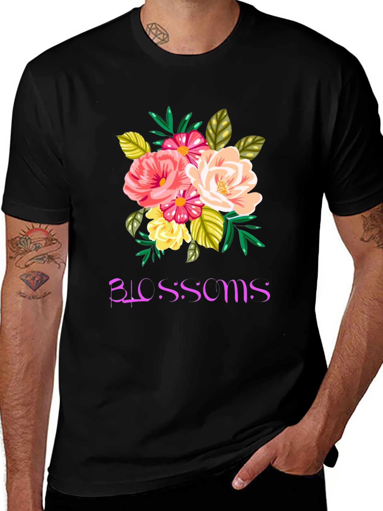 Variant 3 of Blossoms Graphic Tee - Stylish Floral Design