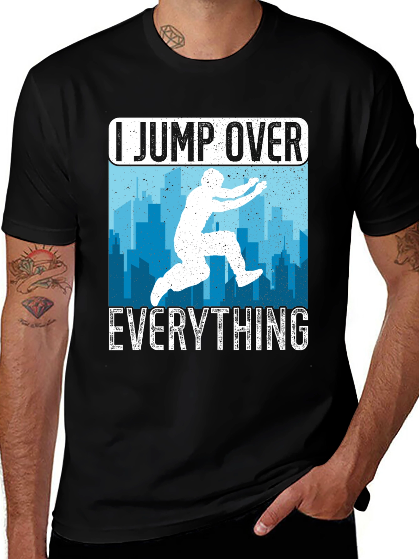 Variant 23 of I Jump Over Everything Black T-Shirt