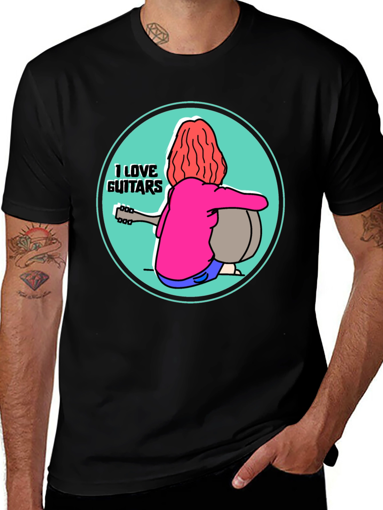 Variant 11 of I Love Guitars T-Shirt