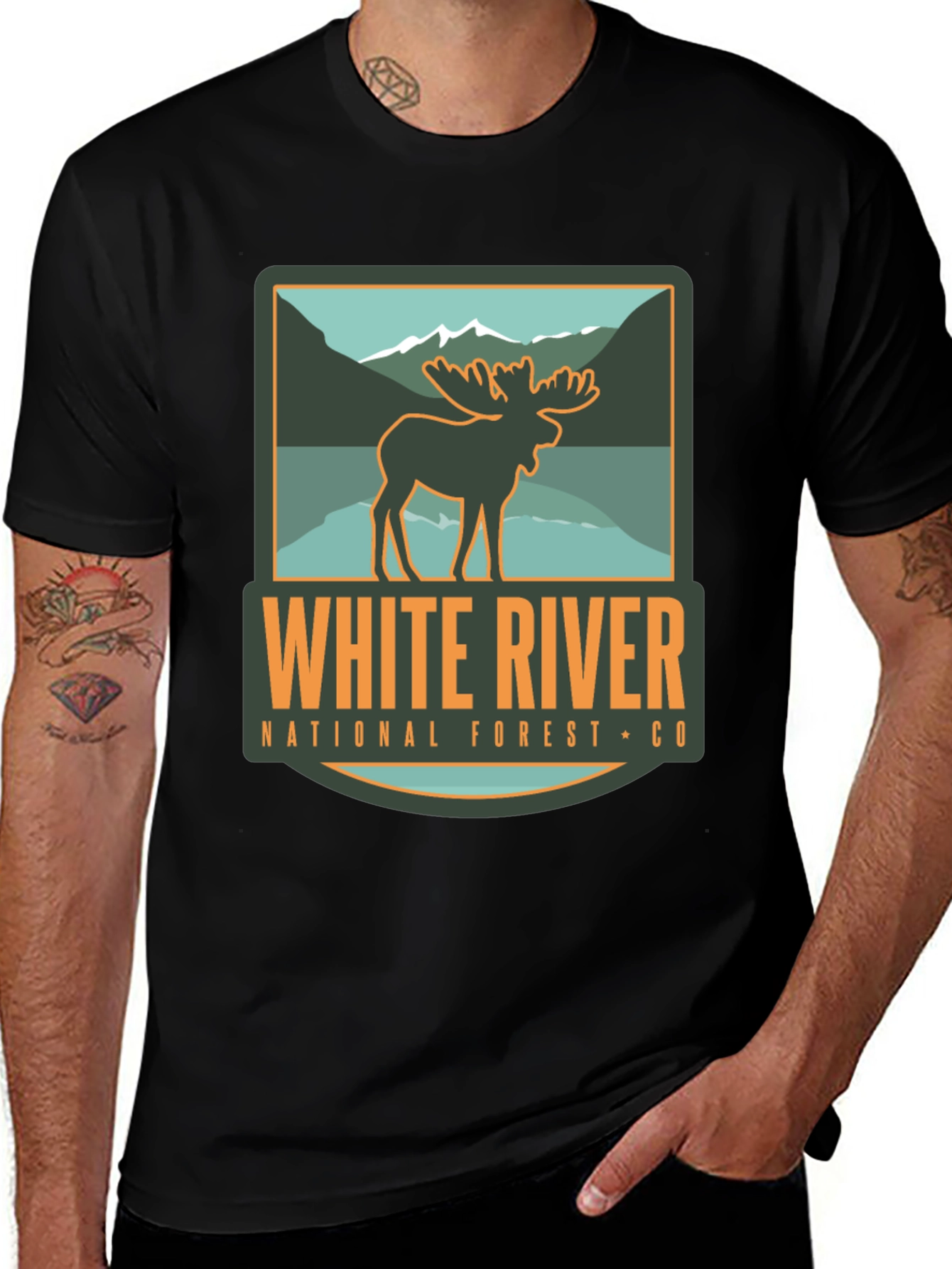 White River National Forest Moose Graphic T-Shirt
