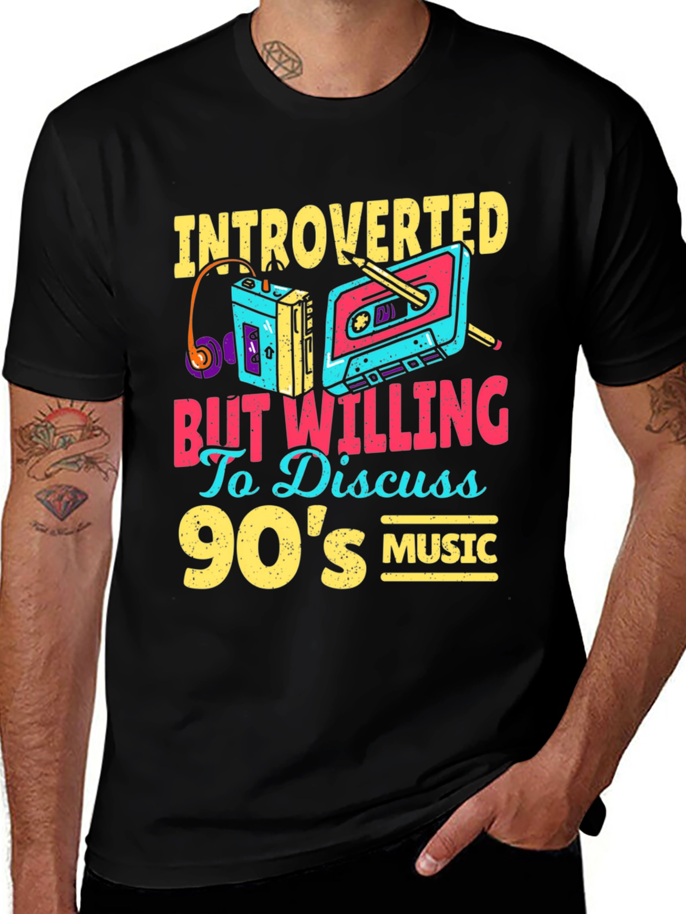 Variant 25 of Introverted 90's Music T-Shirt