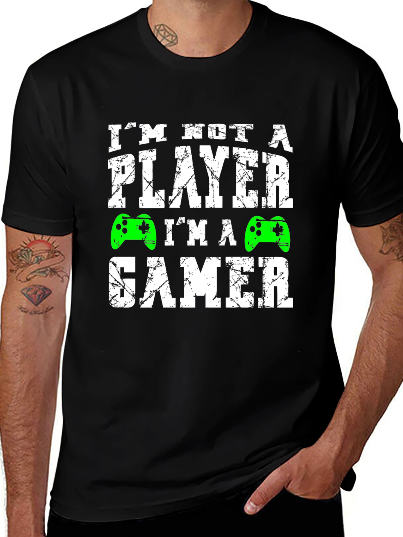 Variant 22 of I'm Not A Player I'm A Gamer Black T-Shirt