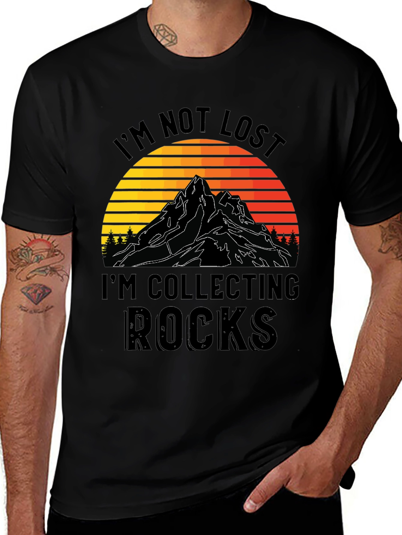 Variant 19 of I'm Not Lost I'm Collecting Rocks Graphic Tee