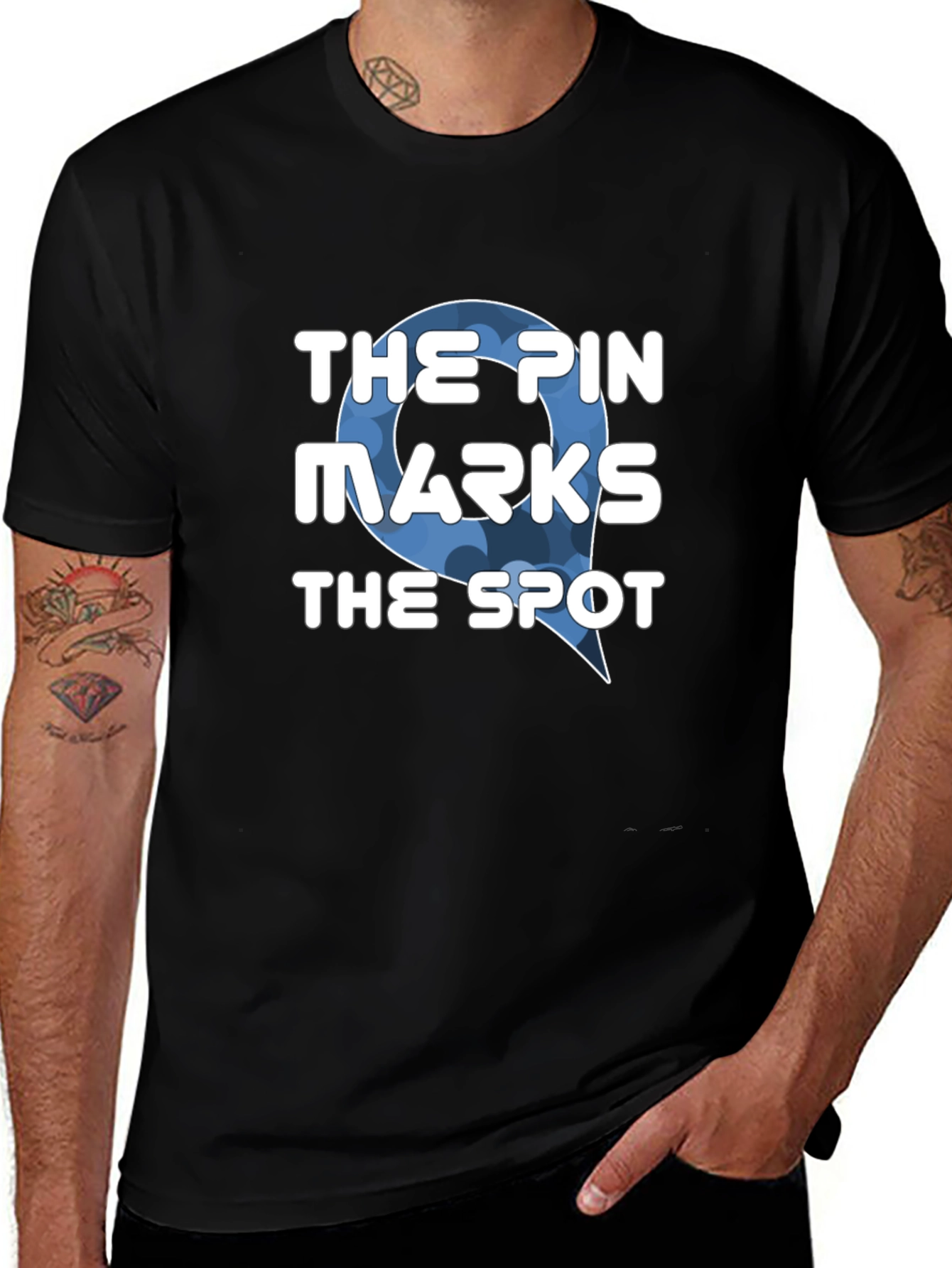 Variant 18 of The Pin Marks the Spot Black T-Shirt