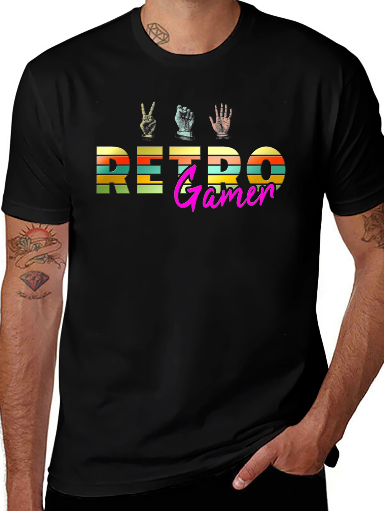 Variant 8 of Retro Gamer Graphic T-Shirt - Black