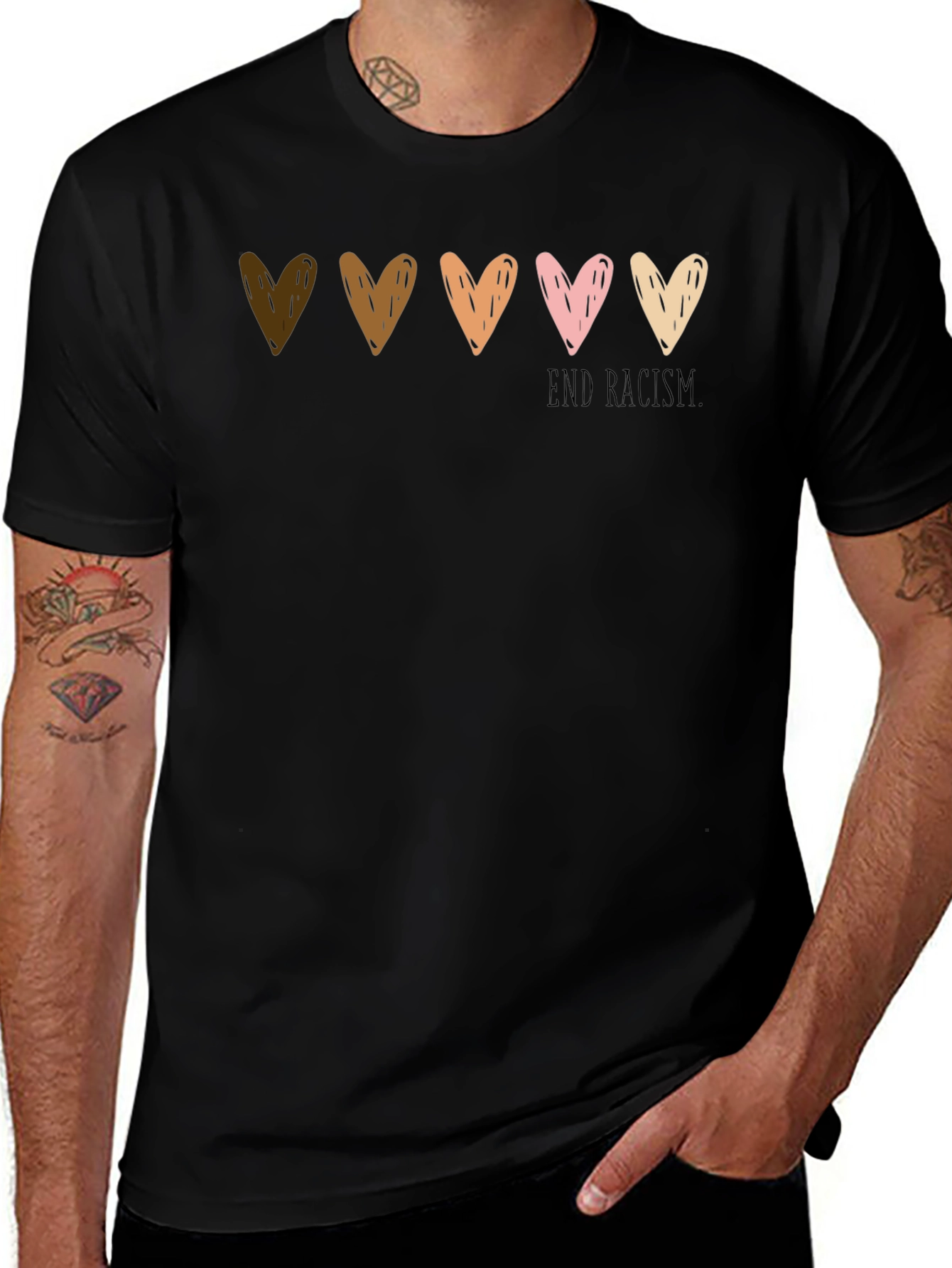 Variant 21 of End Racism Heart T-Shirt: Equality & Unity Tee