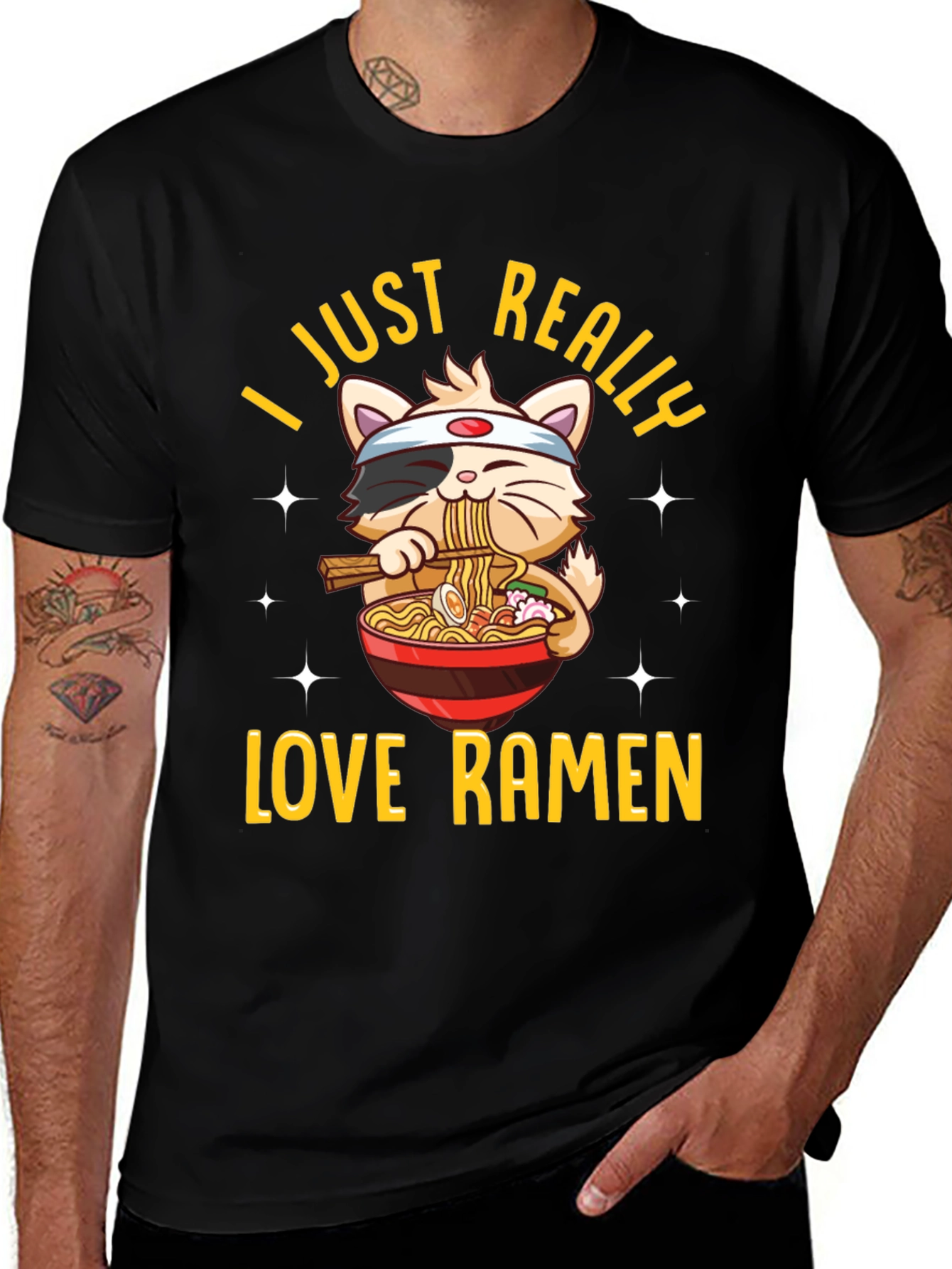 Variant 12 of Ramen Cat Graphic Tee - Unisex