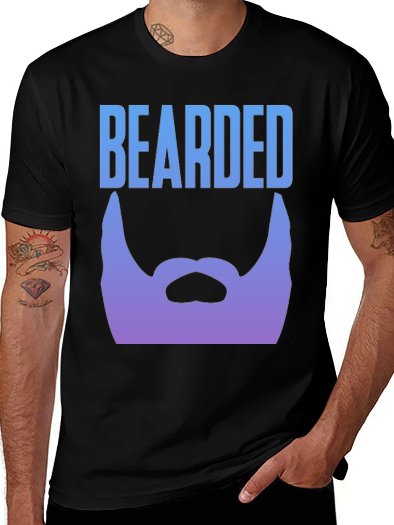 Variant 27 of Bearded Graphic Tee - Black Men's T-Shirt