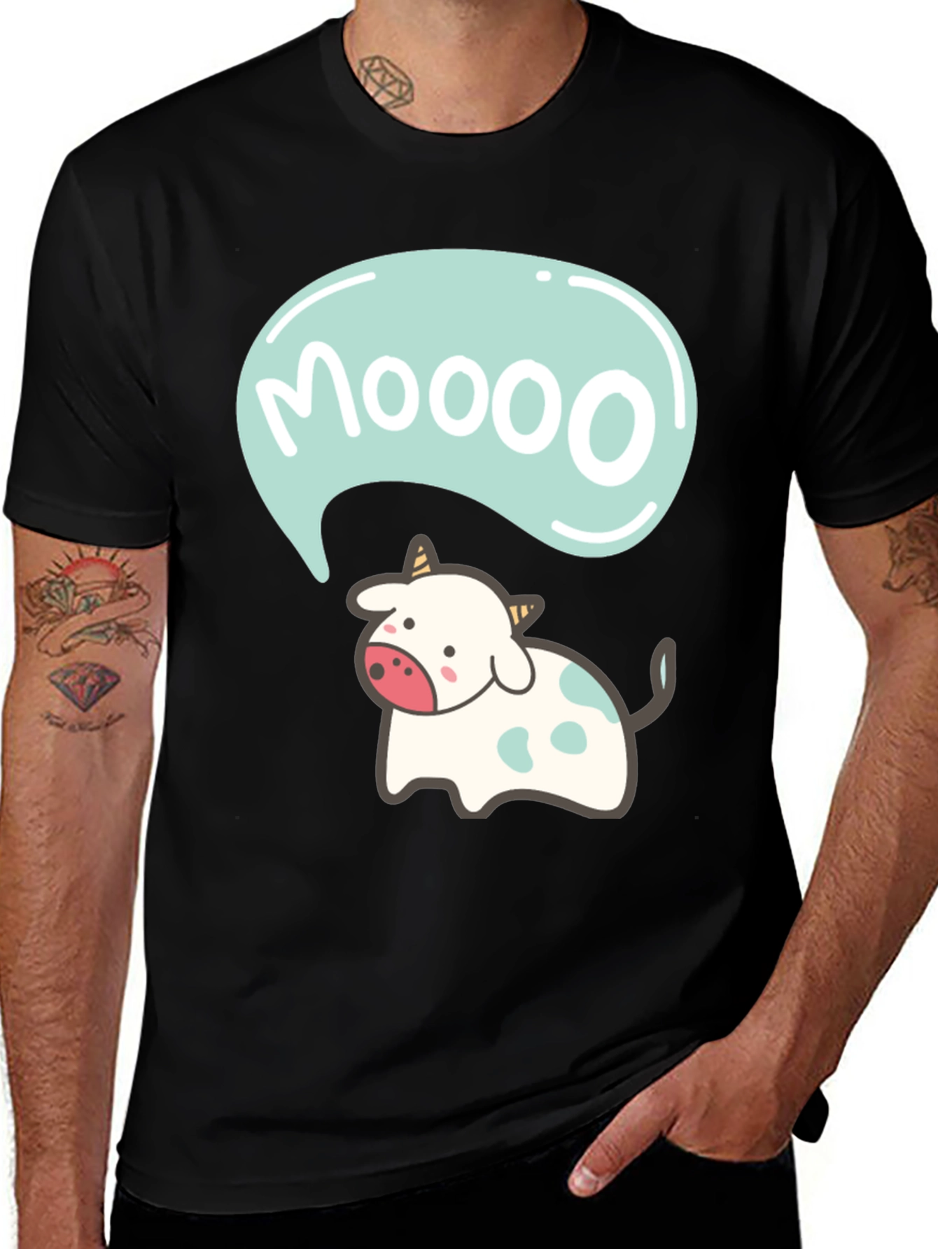 Variant 13 of Moooo Cow Graphic Tee - Cute Cartoon Animal T-Shirt