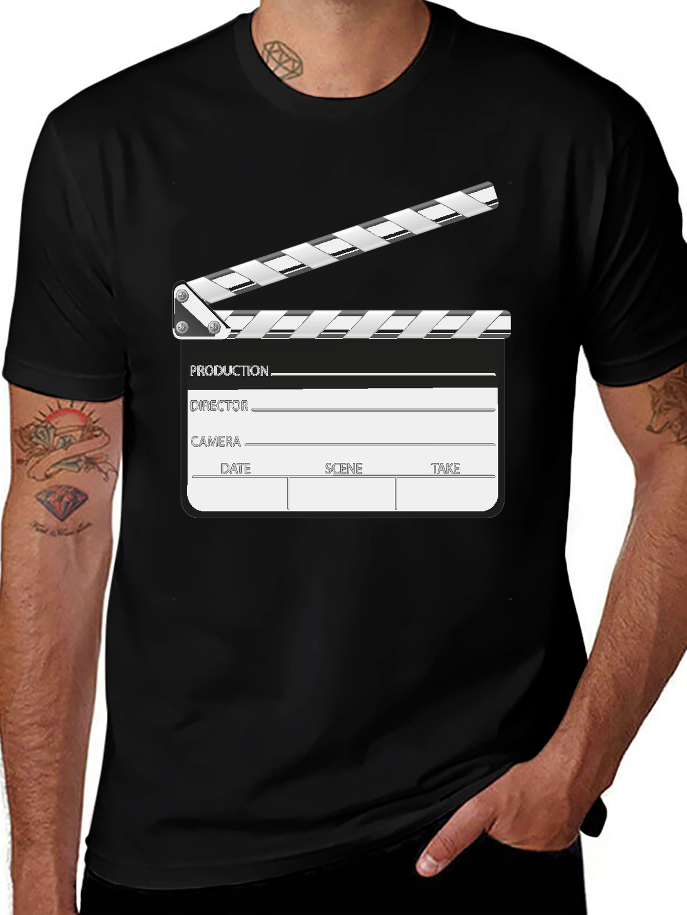 Movie Clapperboard Graphic T-Shirt - Film Lover's Tee