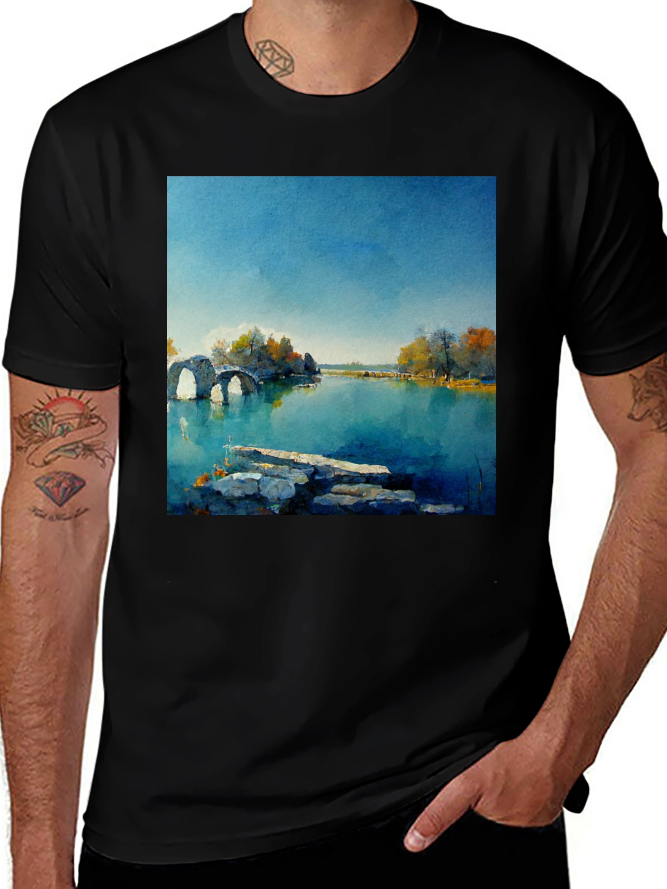 Variant 3 of Scenic Lake View Graphic T-Shirt