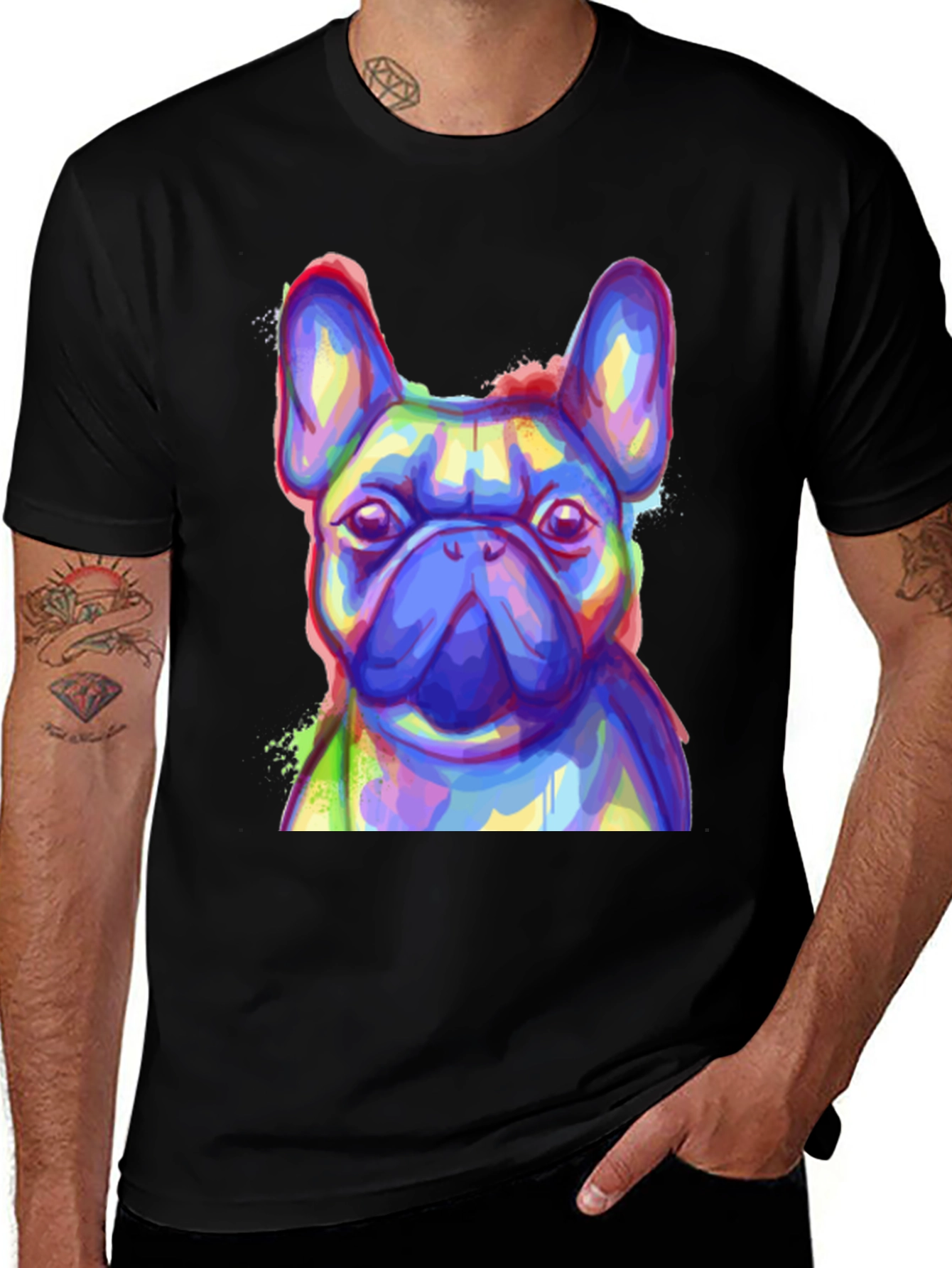 Variant 17 of Colorful French Bulldog Graphic T-Shirt