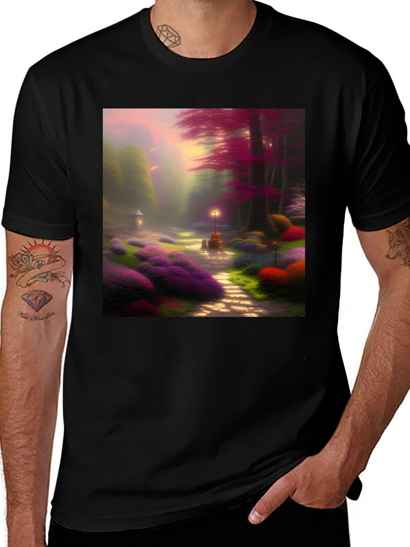 Variant 6 of Enchanted Forest Graphic Tee - Whimsical Design