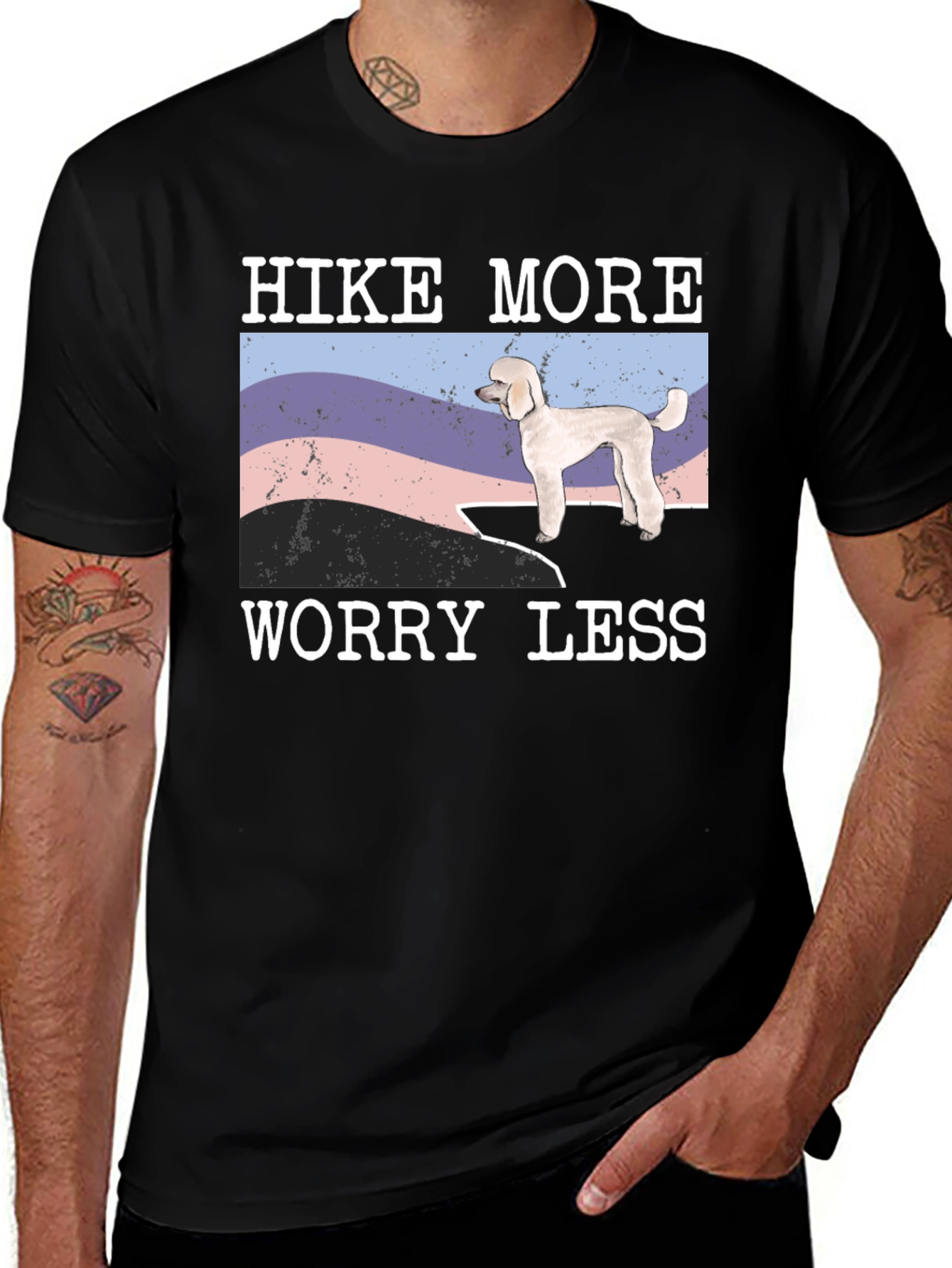Variant 23 of Hike More Worry Less Dog T-Shirt