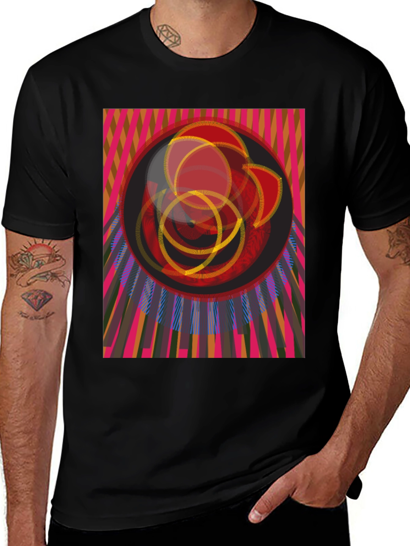 Variant 5 of Abstract Geometric Graphic T-Shirt - Modern Art Tee