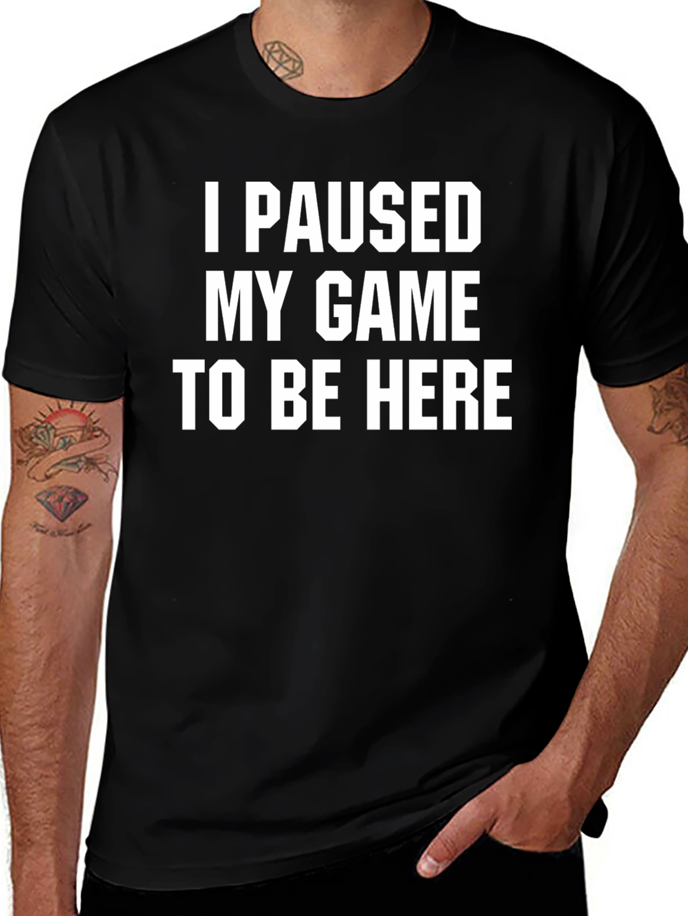 Variant 15 of I Paused My Game To Be Here Black T-Shirt