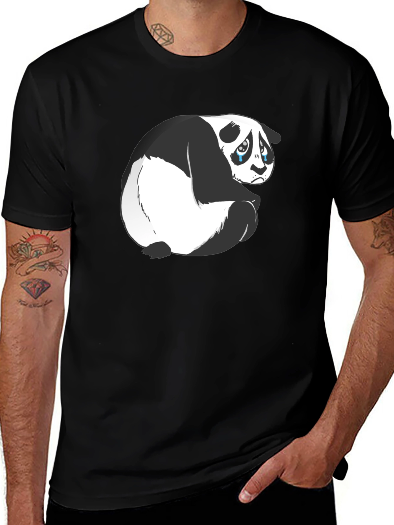 Variant 24 of Sad Panda Graphic T-Shirt - Black