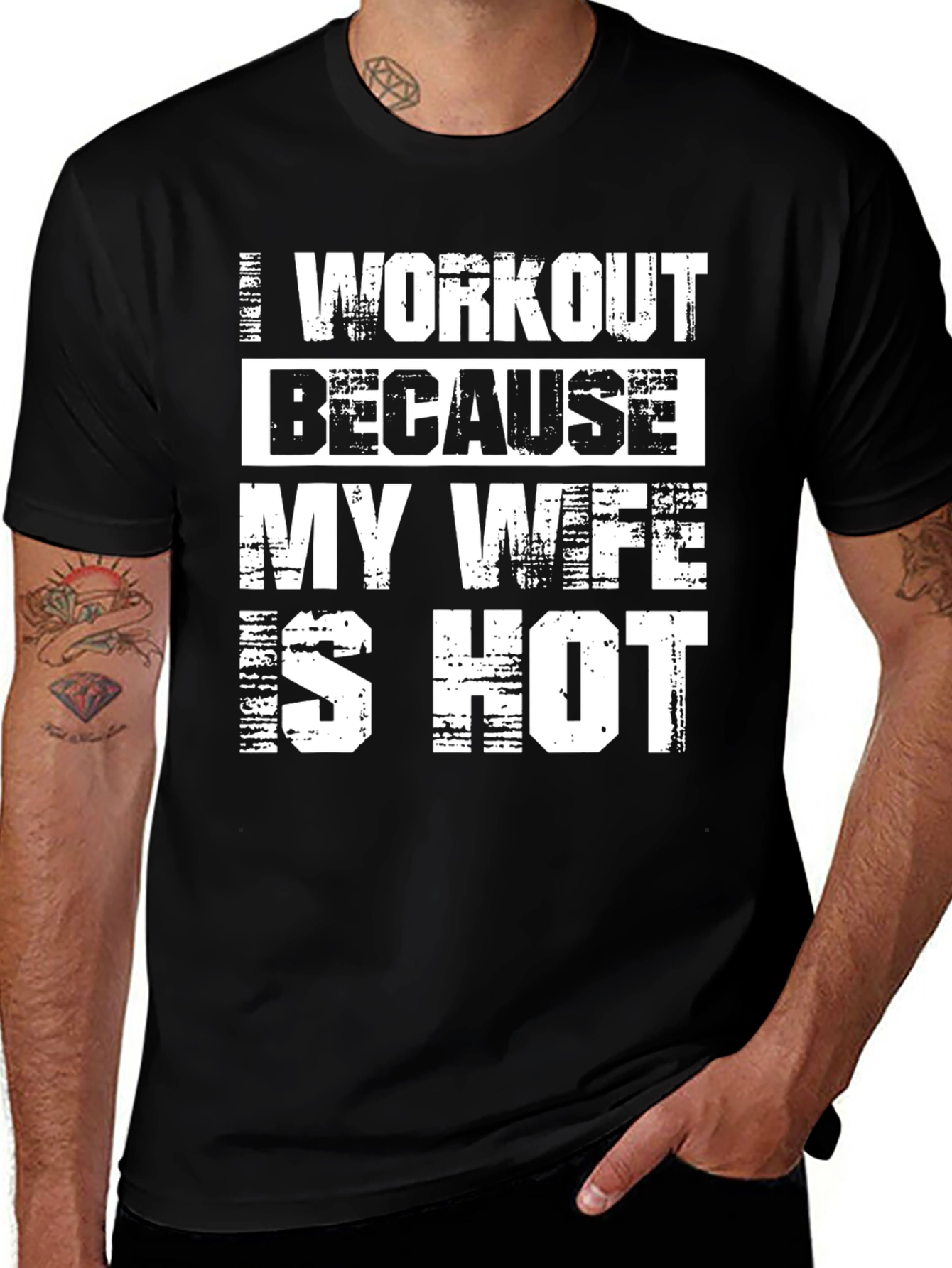 Variant 11 of Funny Workout T-Shirt - My Wife is Hot