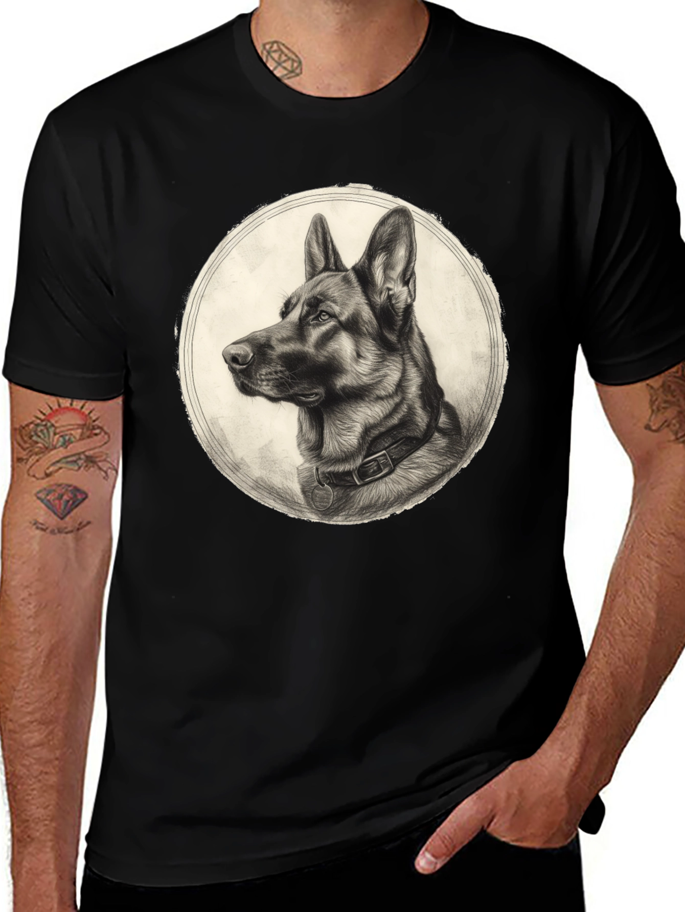 German Shepherd Graphic Tee - Classic Dog Portrait