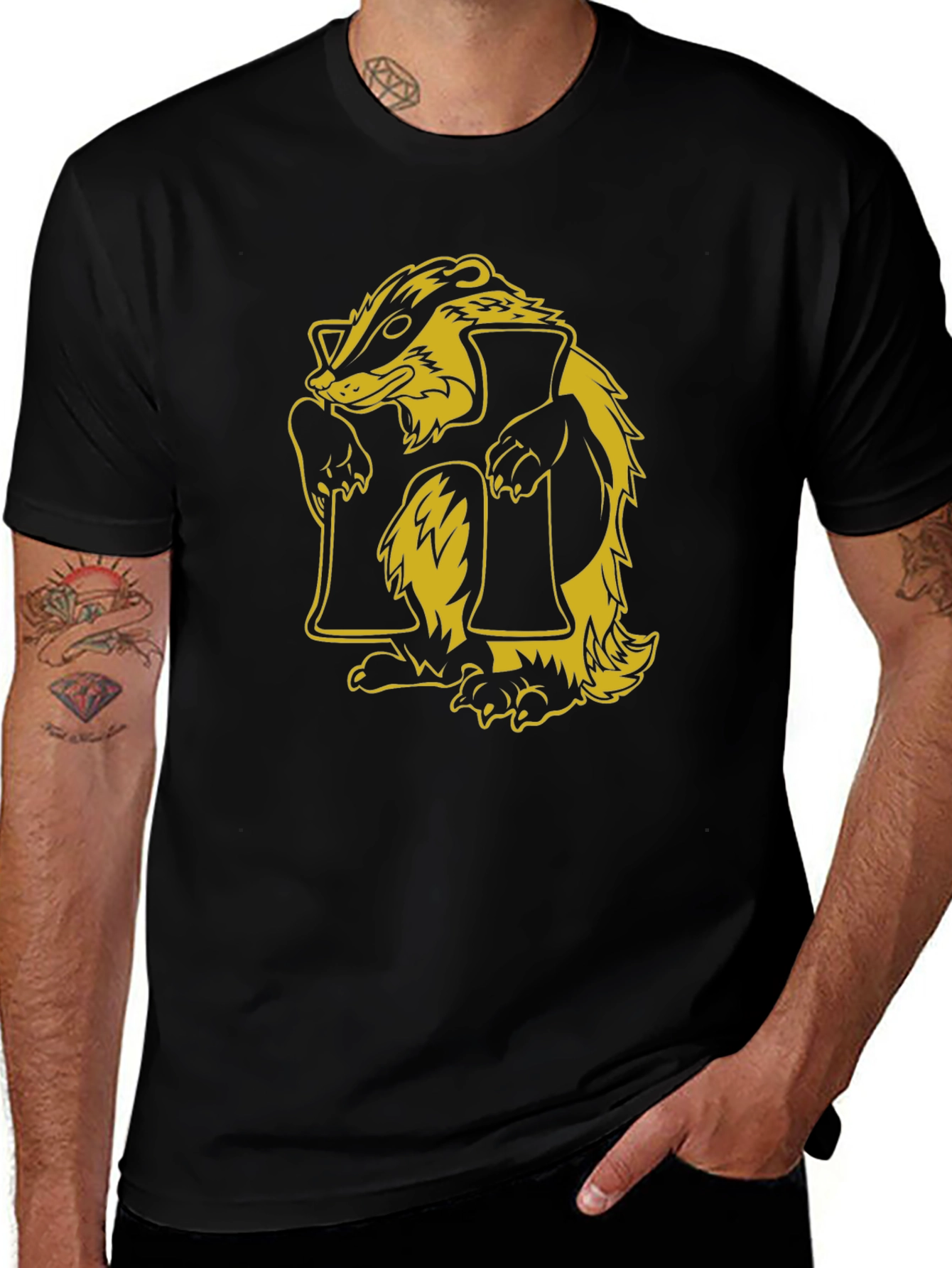 Variant 10 of Honey Badger College Mascot Graphic Tee
