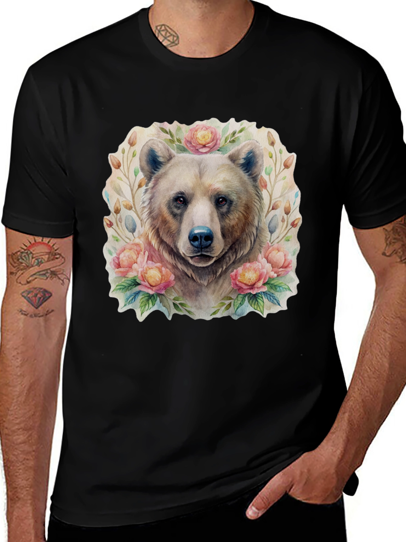 Variant 17 of Floral Bear Graphic Tee