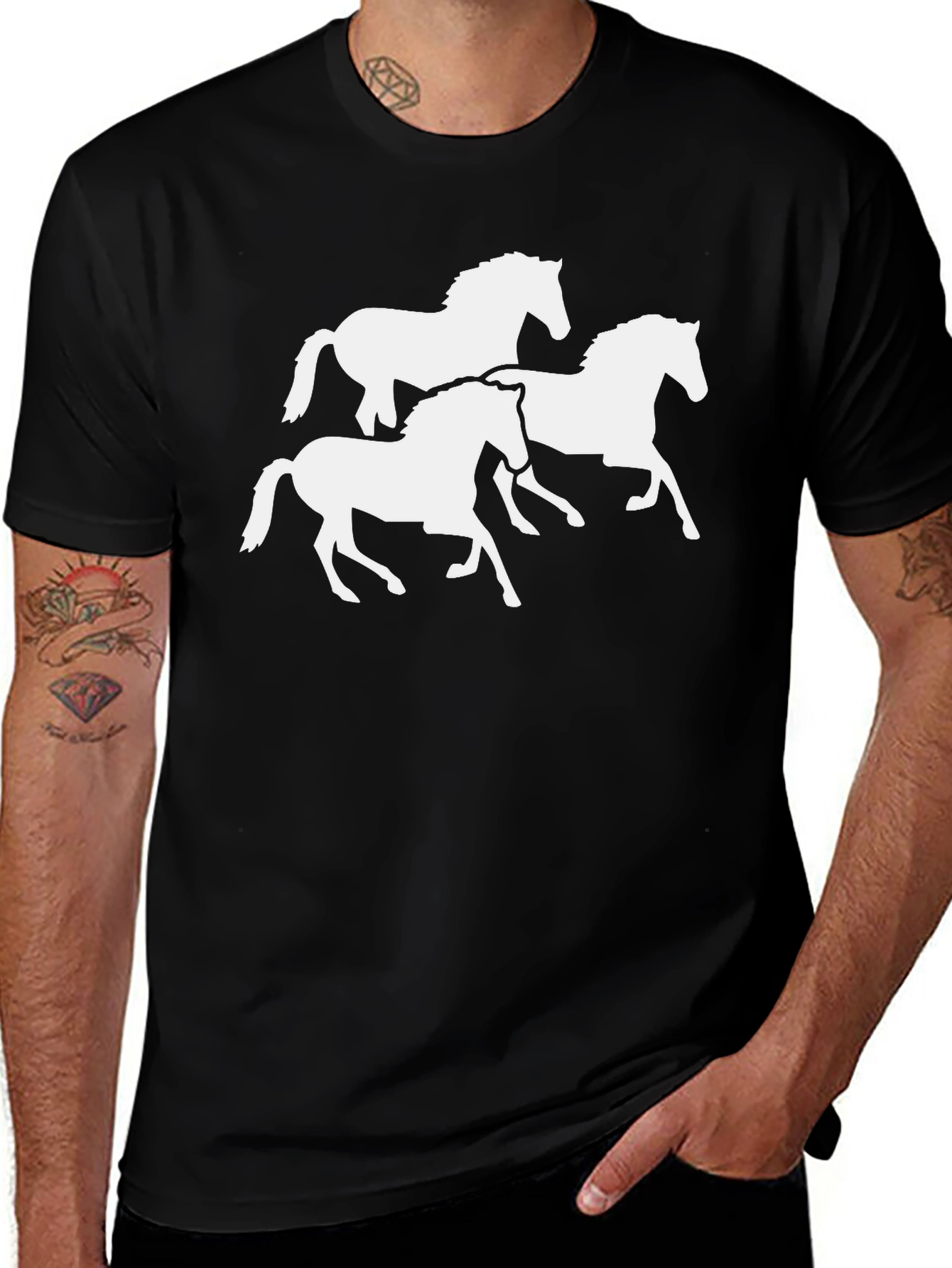 Variant 26 of Horse Silhouette Graphic Tee - Black