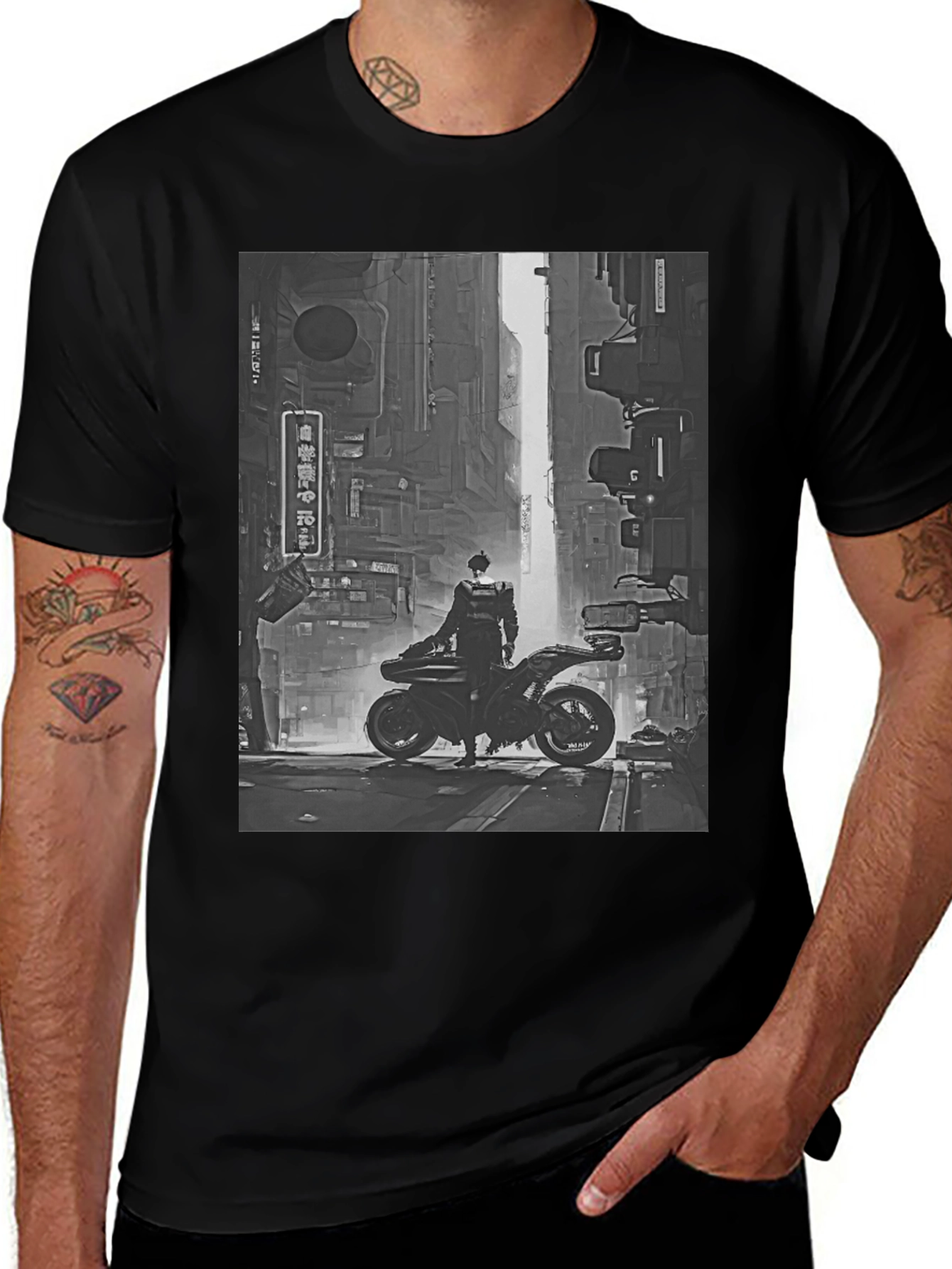 Variant 25 of Cyberpunk Rider Graphic Tee