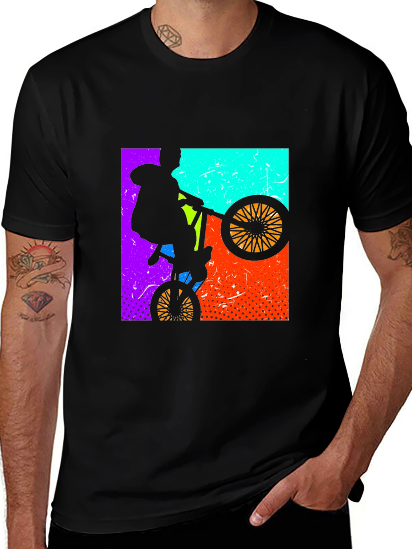 BMX Rider Graphic Tee - Black Cotton T-Shirt