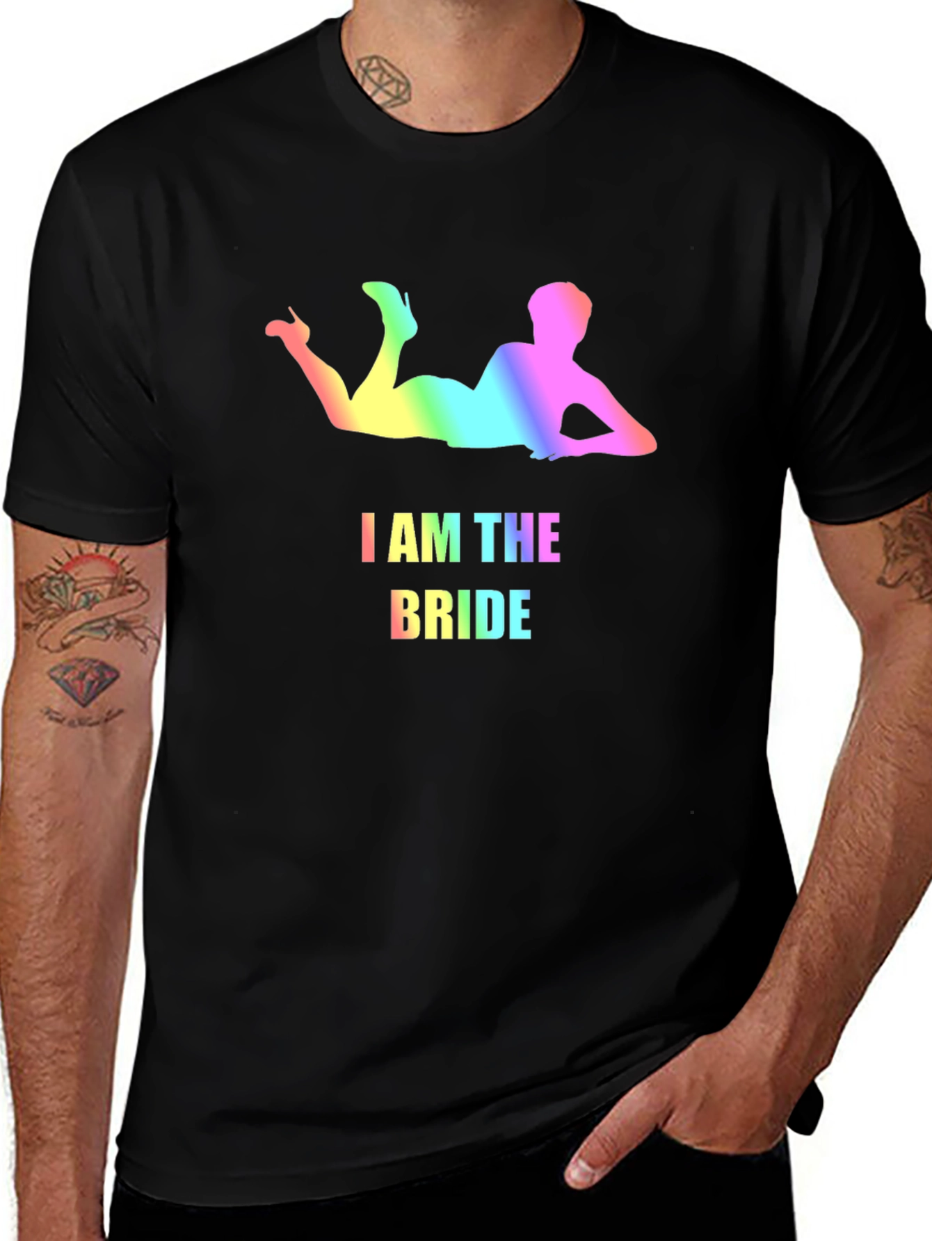 Variant 16 of I Am The Bride Rainbow Graphic T-Shirt