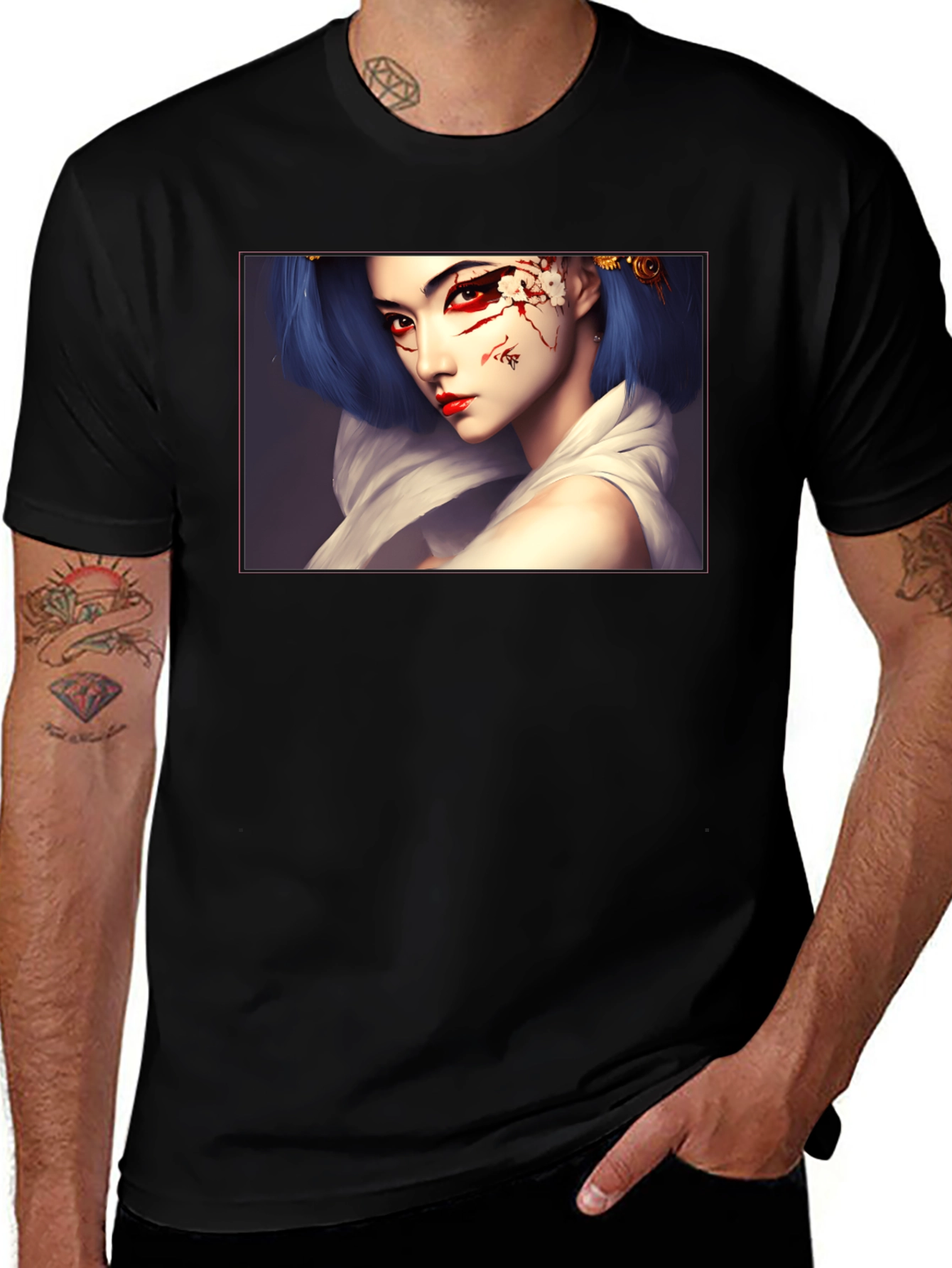 Variant 27 of Geisha Art Graphic Black T-Shirt