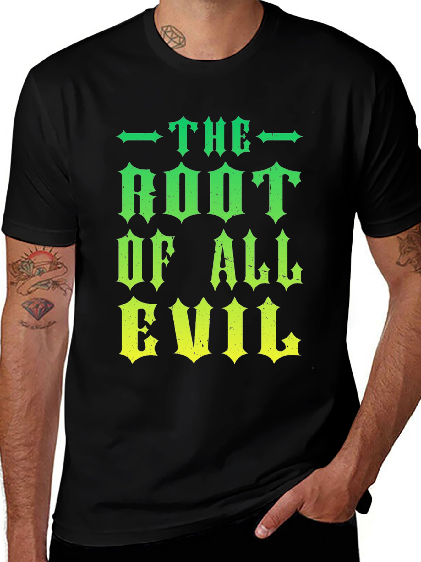 The Root of All Evil Graphic T-Shirt - Black