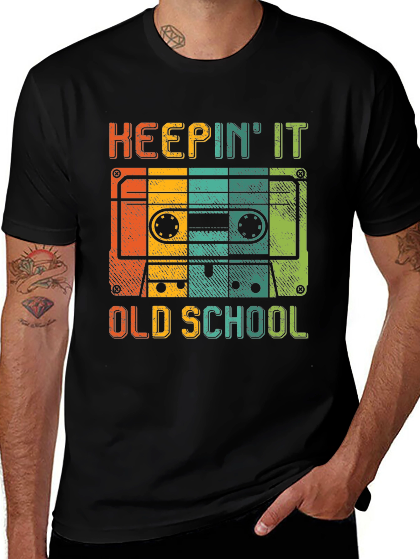Variant 14 of Keepin' It Old School Retro Cassette T-Shirt
