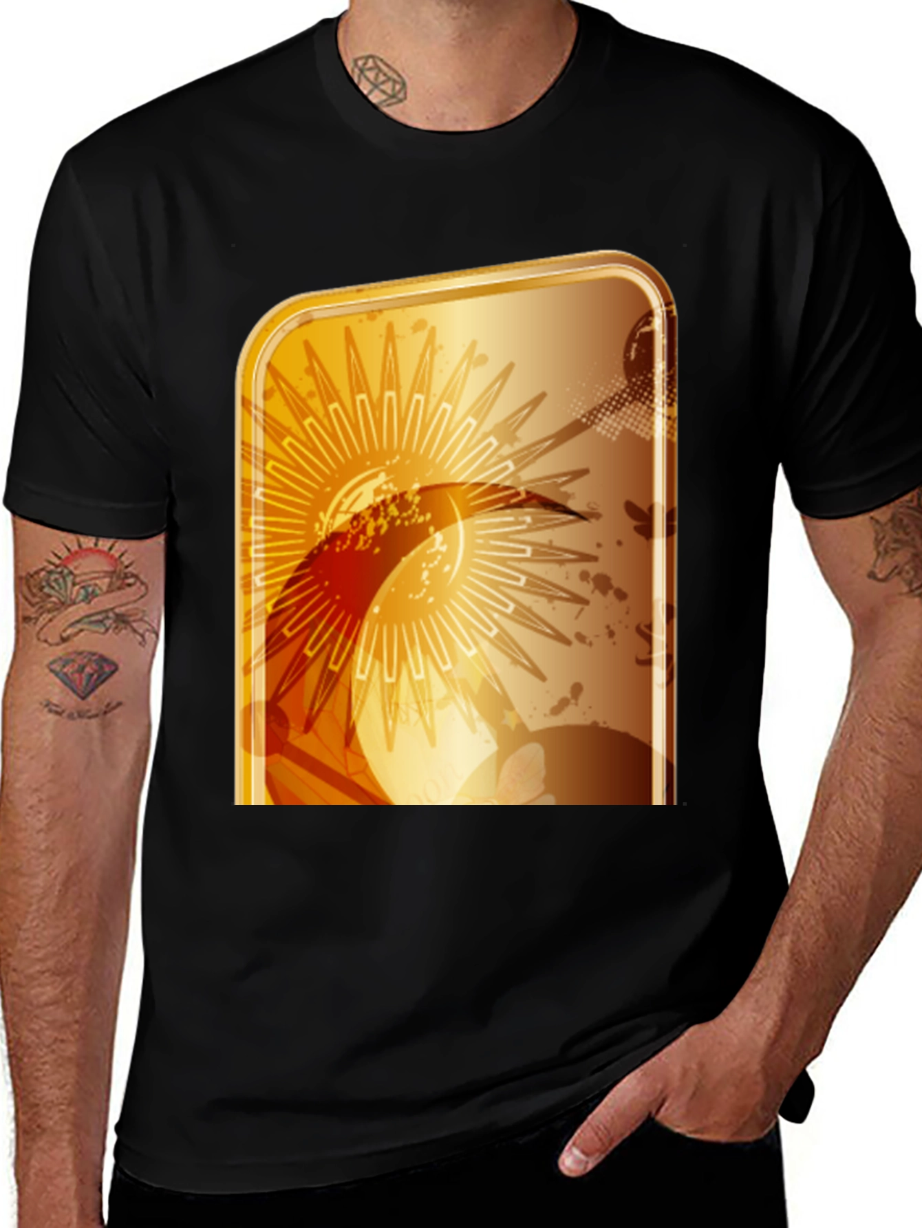 Variant 24 of Abstract Graphic T-Shirt - Modern Gold Design