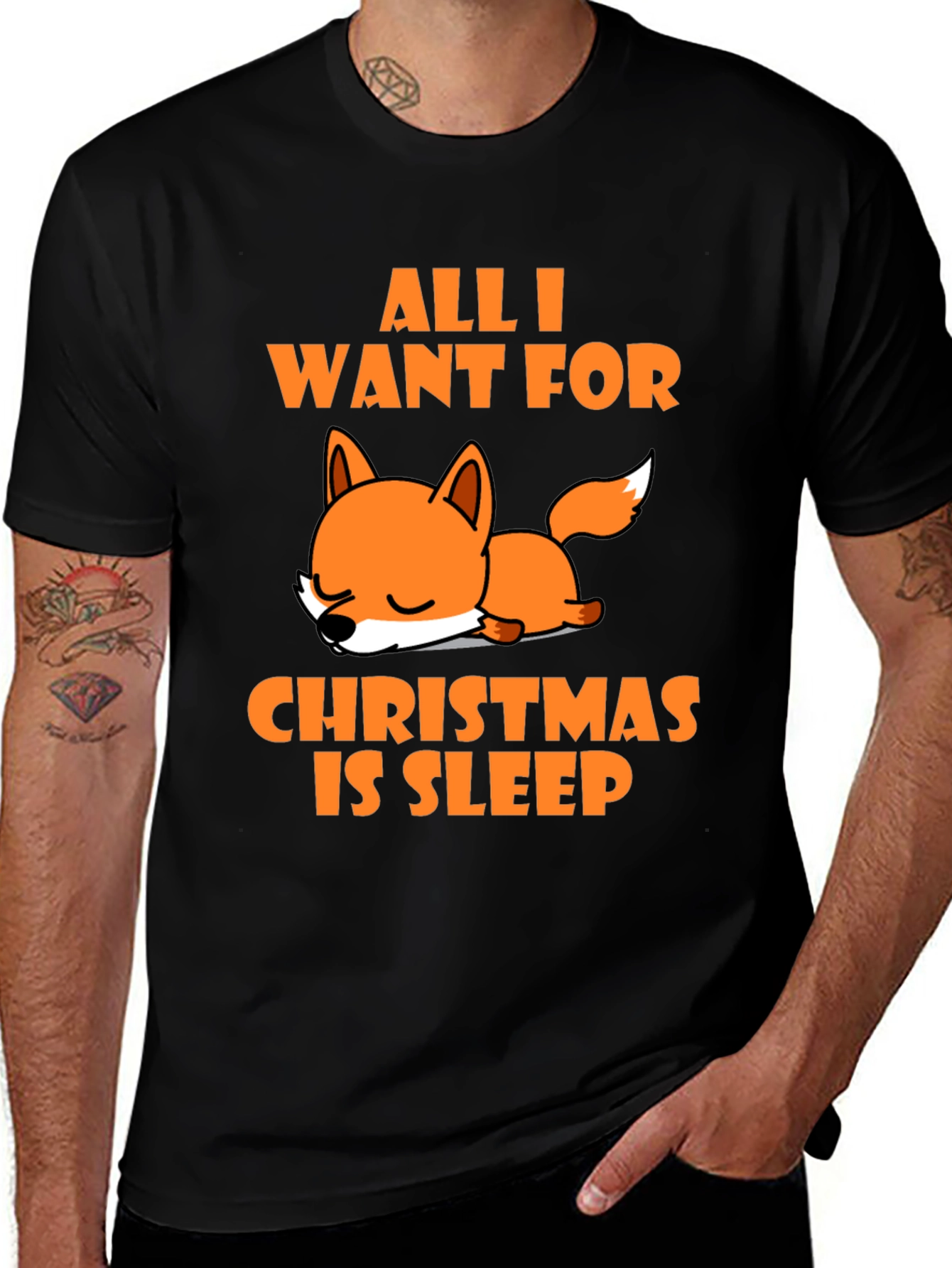All I Want For Christmas Is Sleep Fox T-Shirt