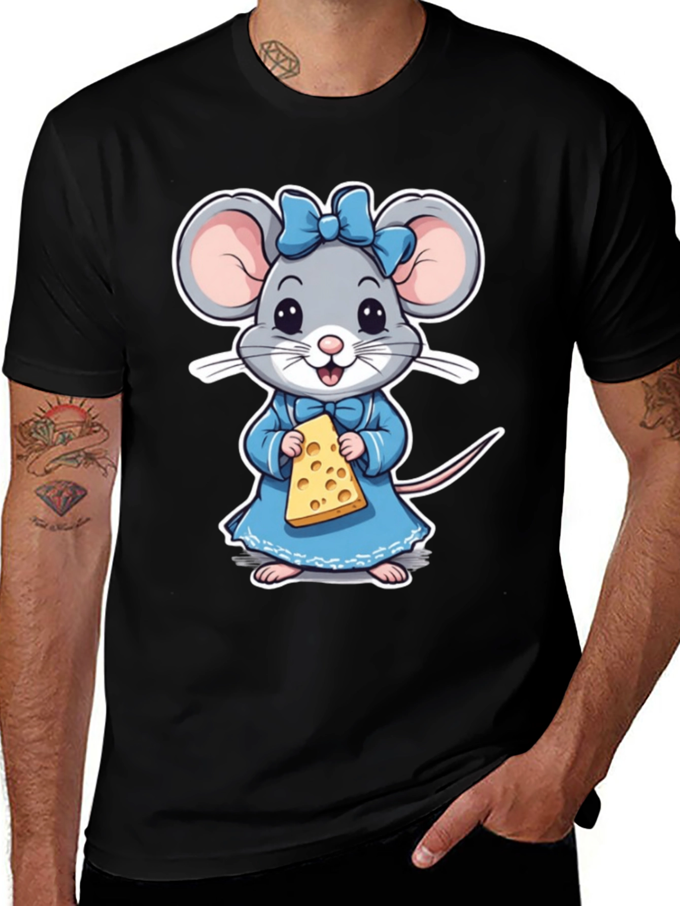 Variant 10 of Cute Mouse Holding Cheese T-Shirt