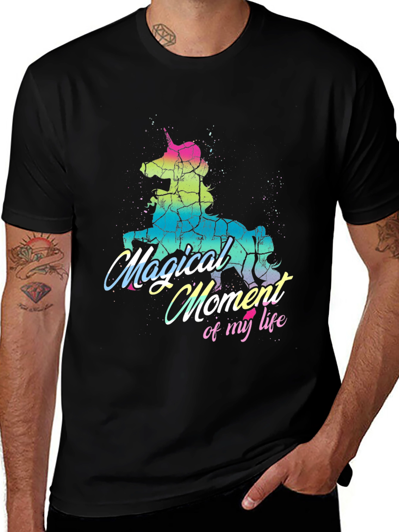 Variant 19 of Magical Moment Unicorn Black T-Shirt