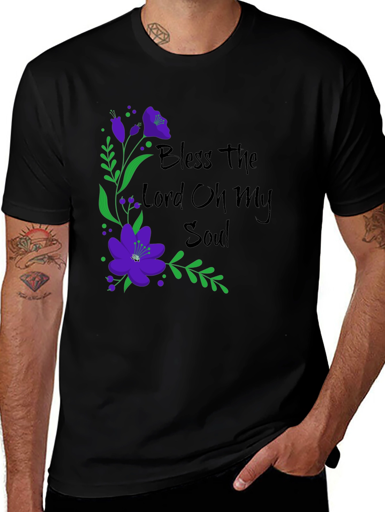 Variant 19 of Bless The Lord Floral Graphic Tee