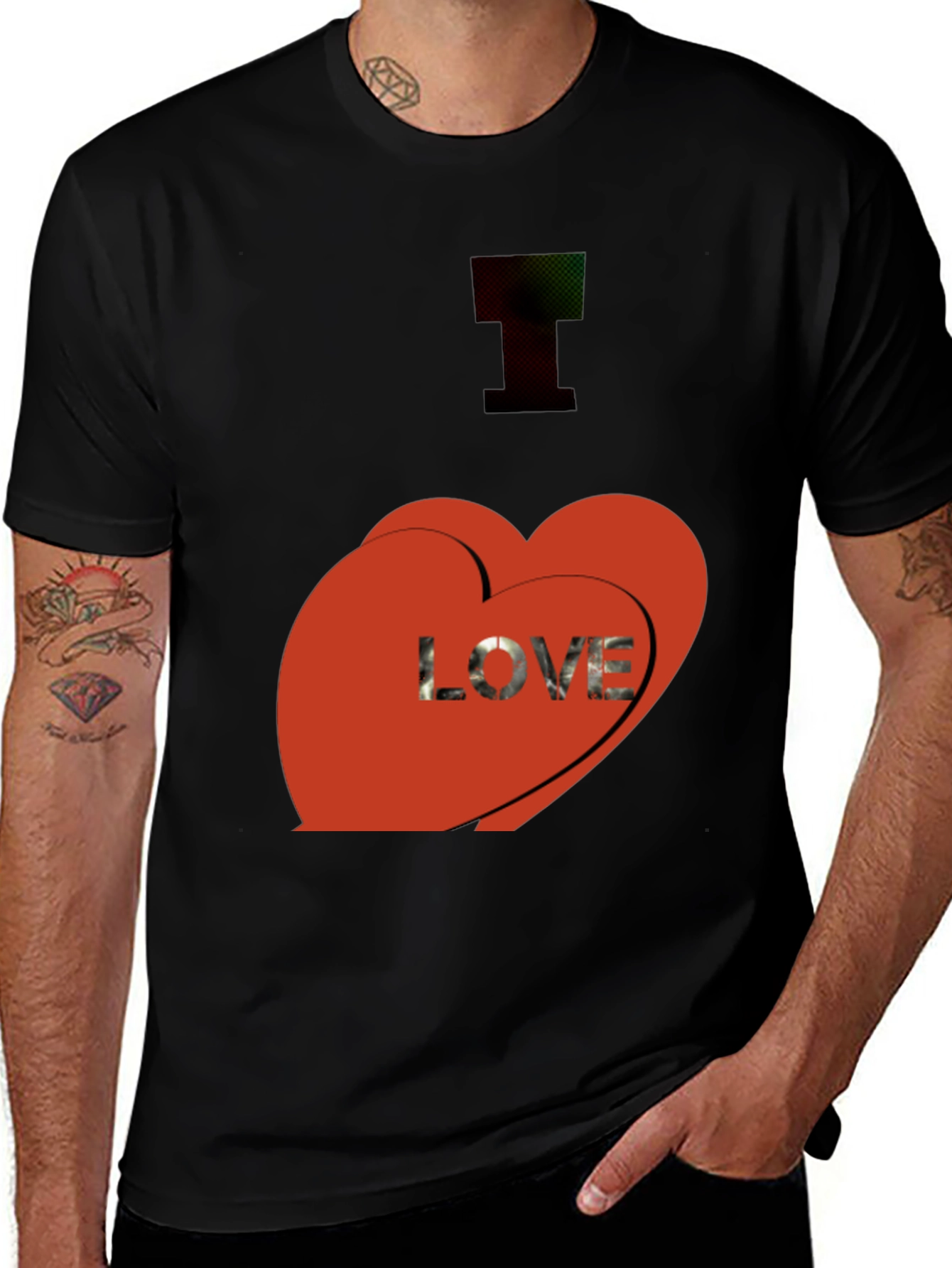 Variant 21 of I Love You T-Shirt - Black Graphic Tee