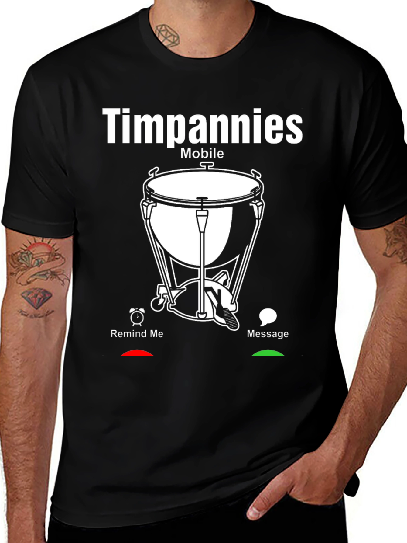 Timpani Mobile Black Graphic Tee - Music Lover's Shirt