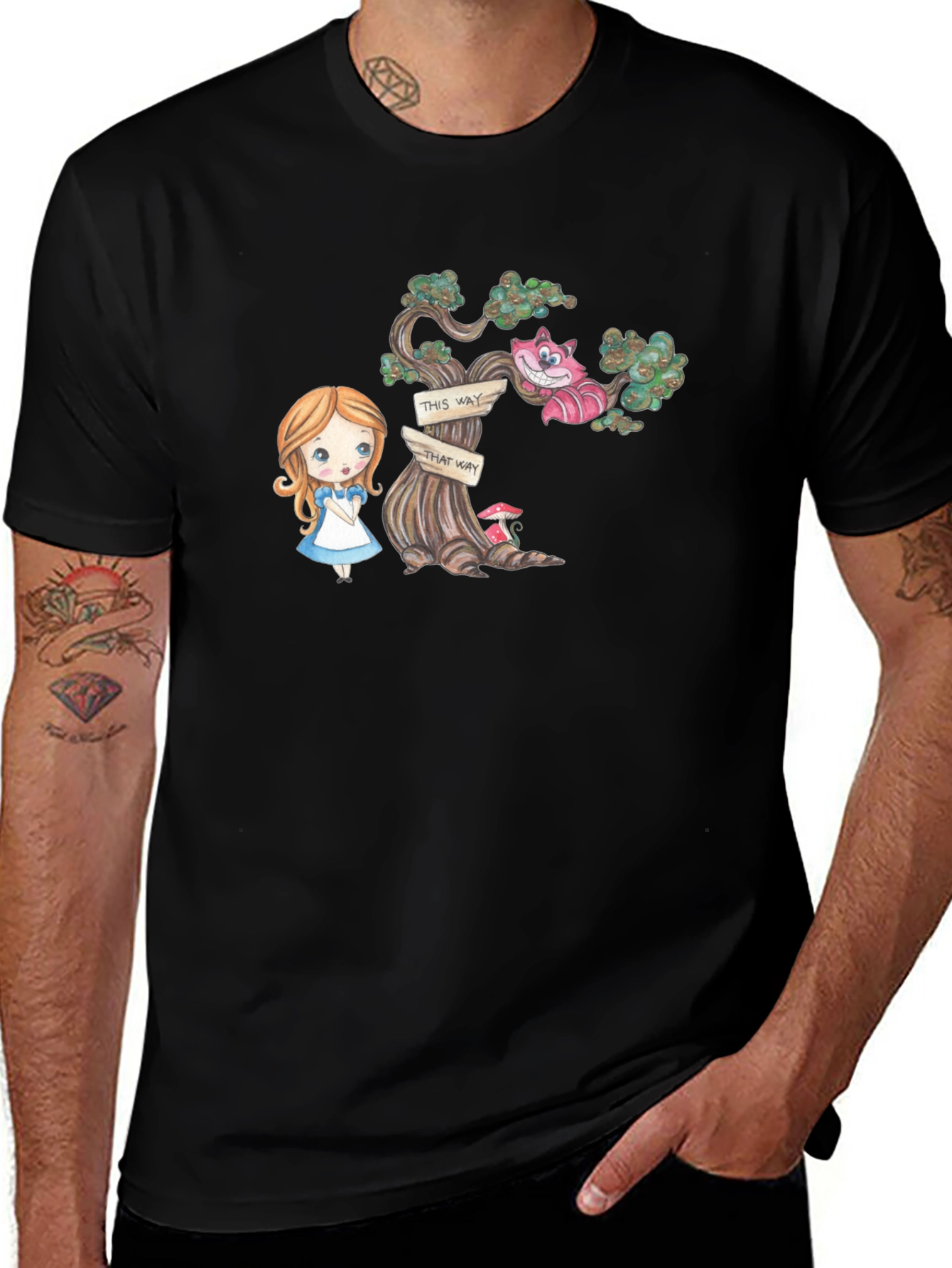 Variant 16 of Alice in Wonderland Graphic Tee - Black