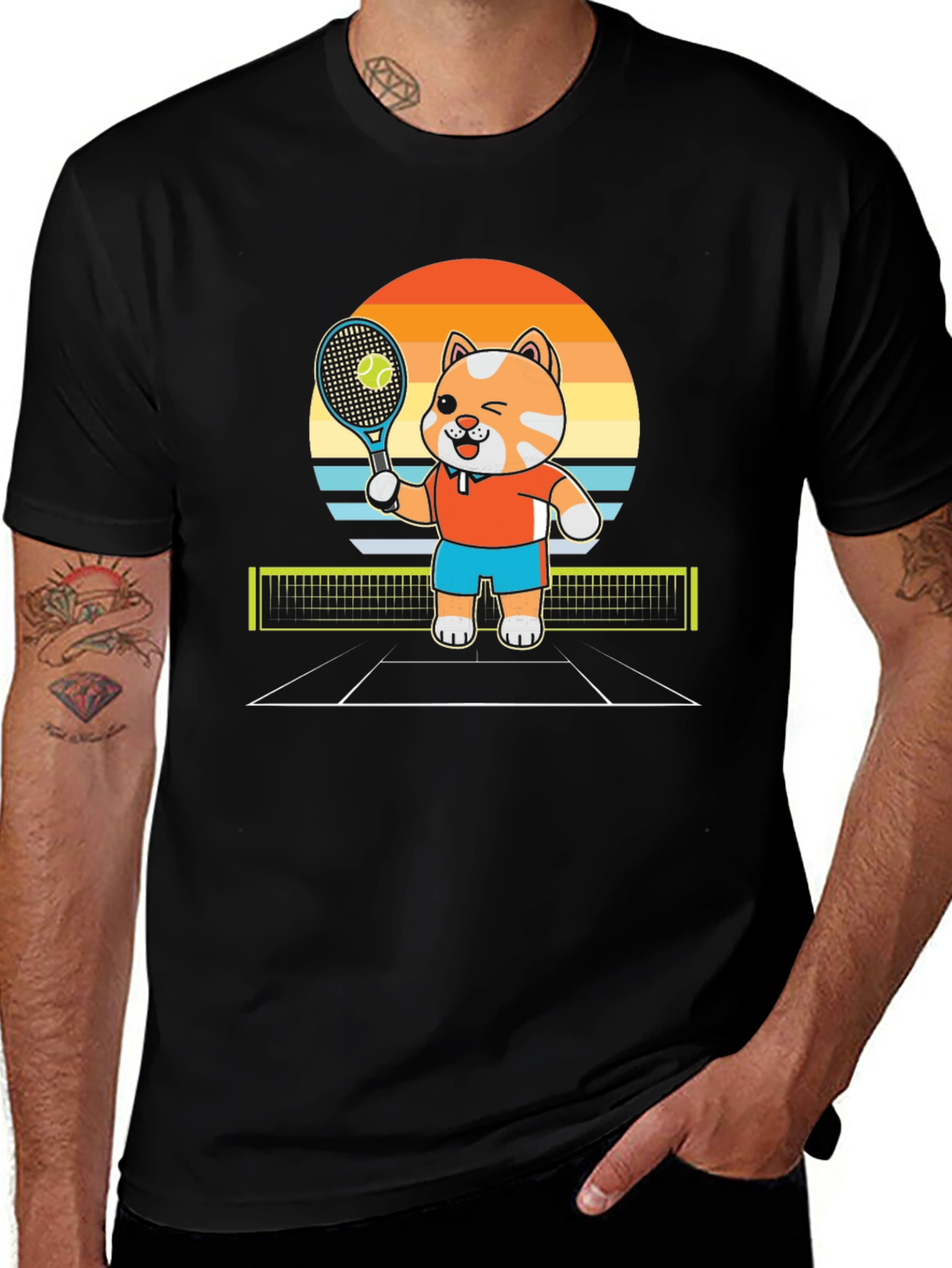 Variant 5 of Tennis Cat T-Shirt - Serve Up Style!