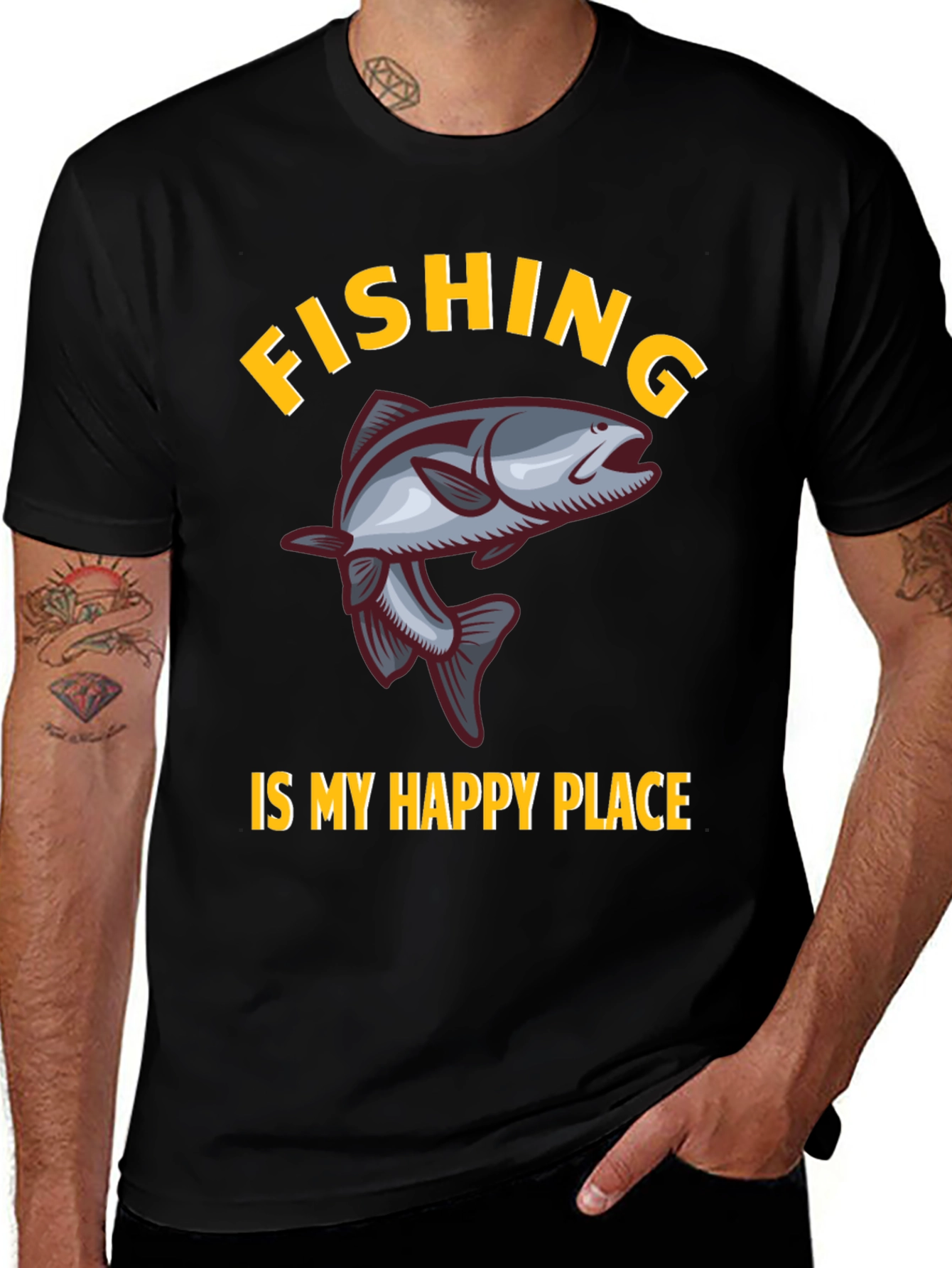 Variant 9 of Fishing is My Happy Place Graphic T-Shirt