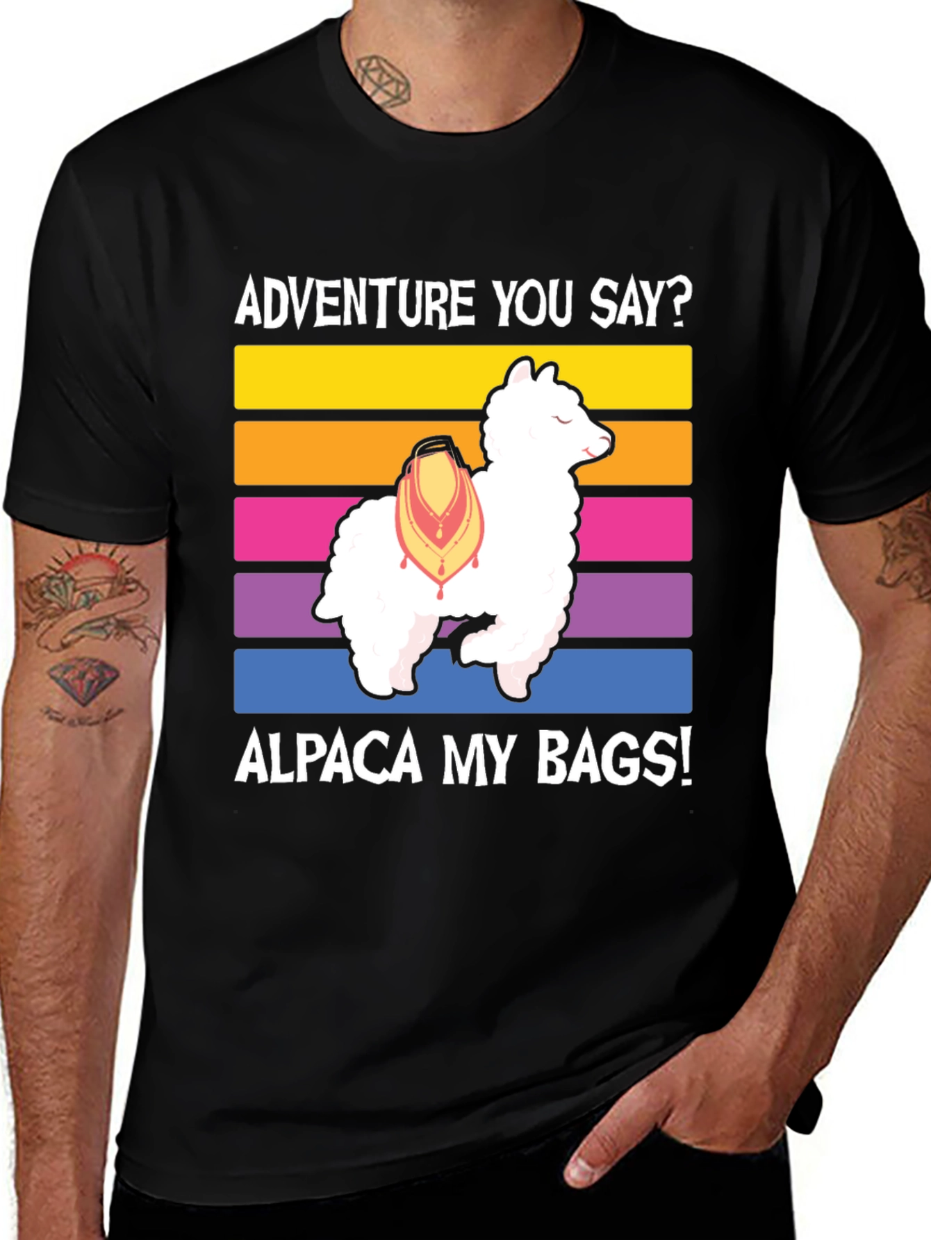 Variant 26 of Alpaca My Bags T-Shirt - Adventure Awaits!